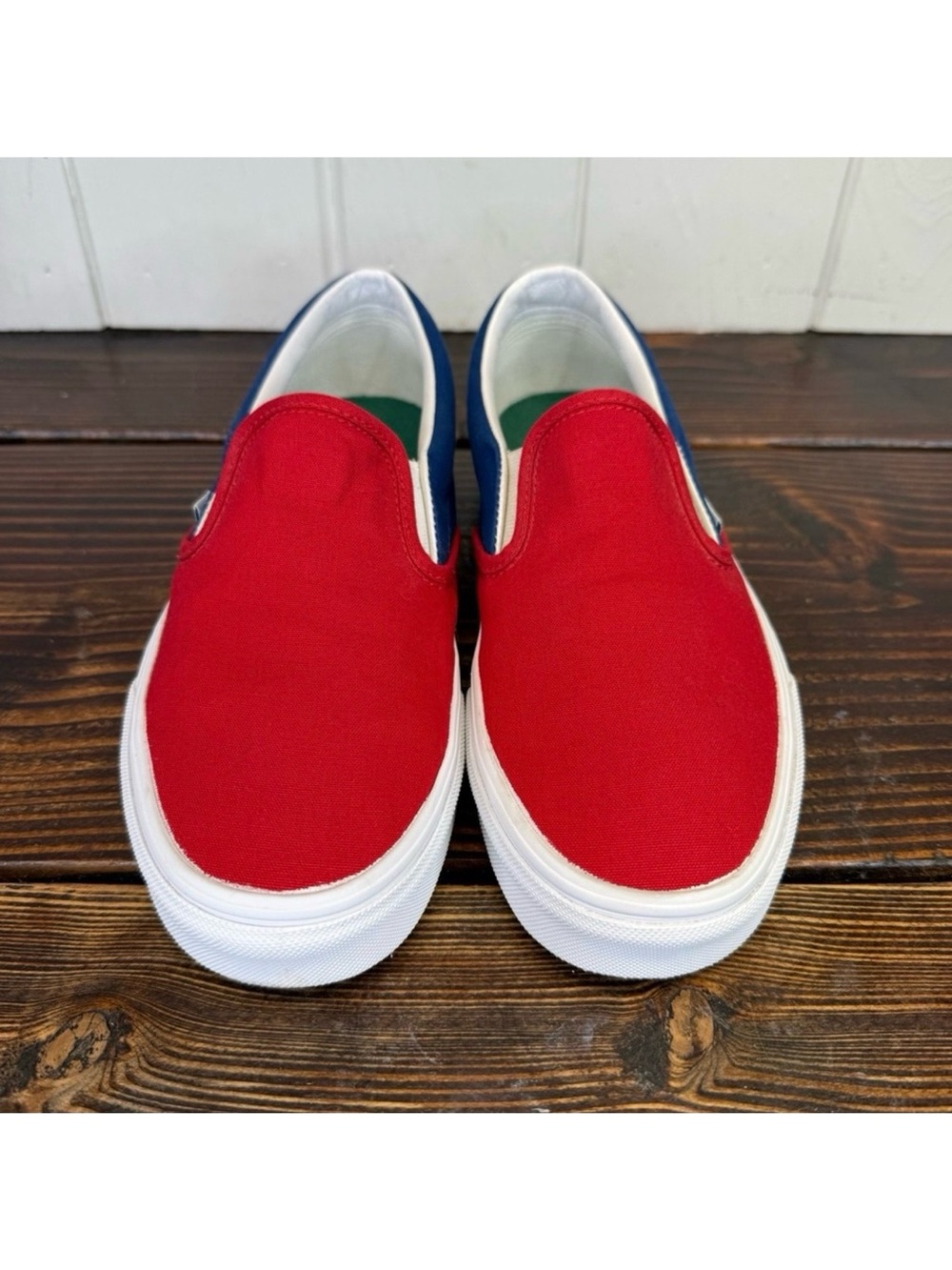 Vans Slip-On Sneakers - Women’s Size 9.5 / Men’s 8 - Red/Blue/Yellow